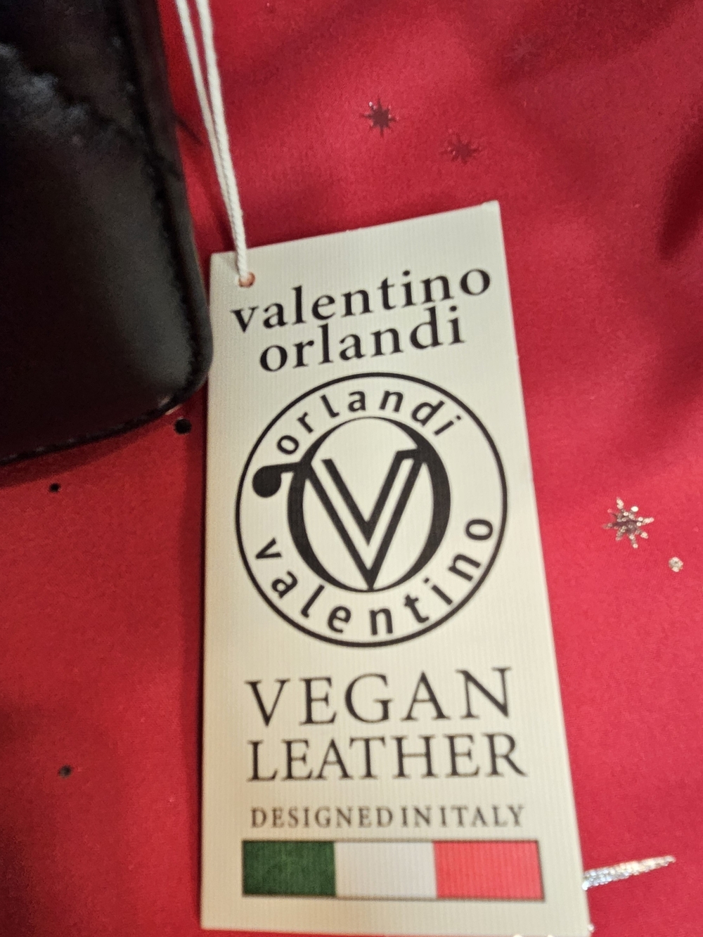 NWT Valentino Orlandi Vegan Leather Black Quilted Crossbody Bag with Gold Accent - Picture 6 of 9